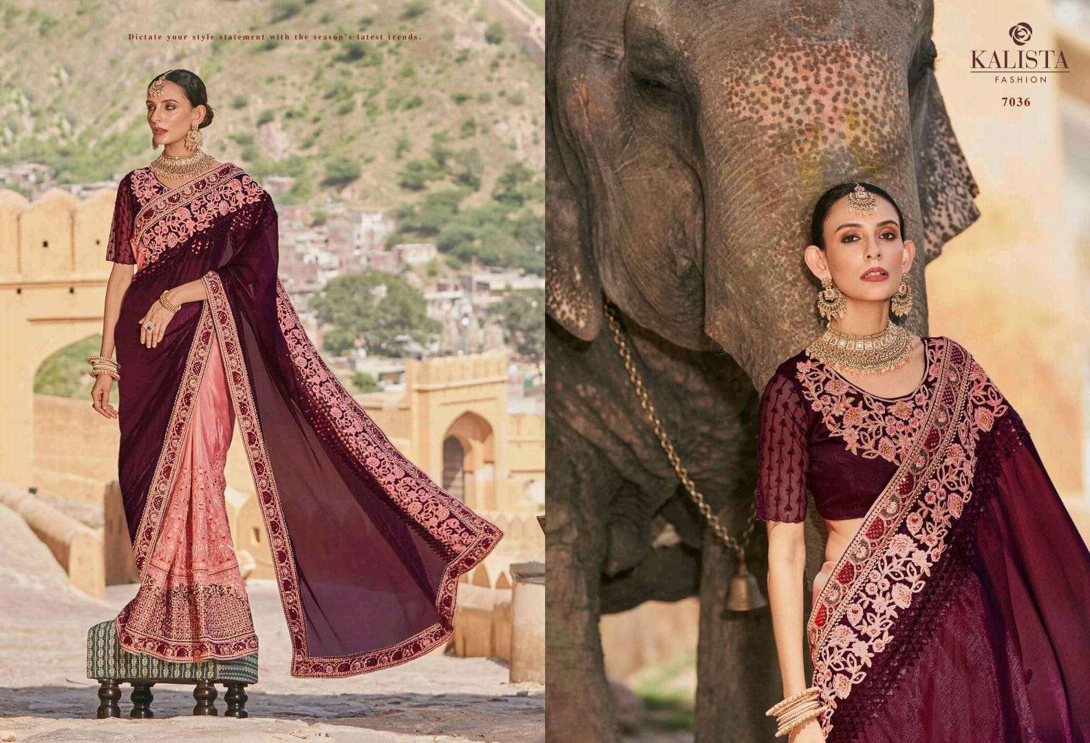 Kalista Khwaab vol 22 Georgette with Embroidery work Heavy look saree collection at best rate